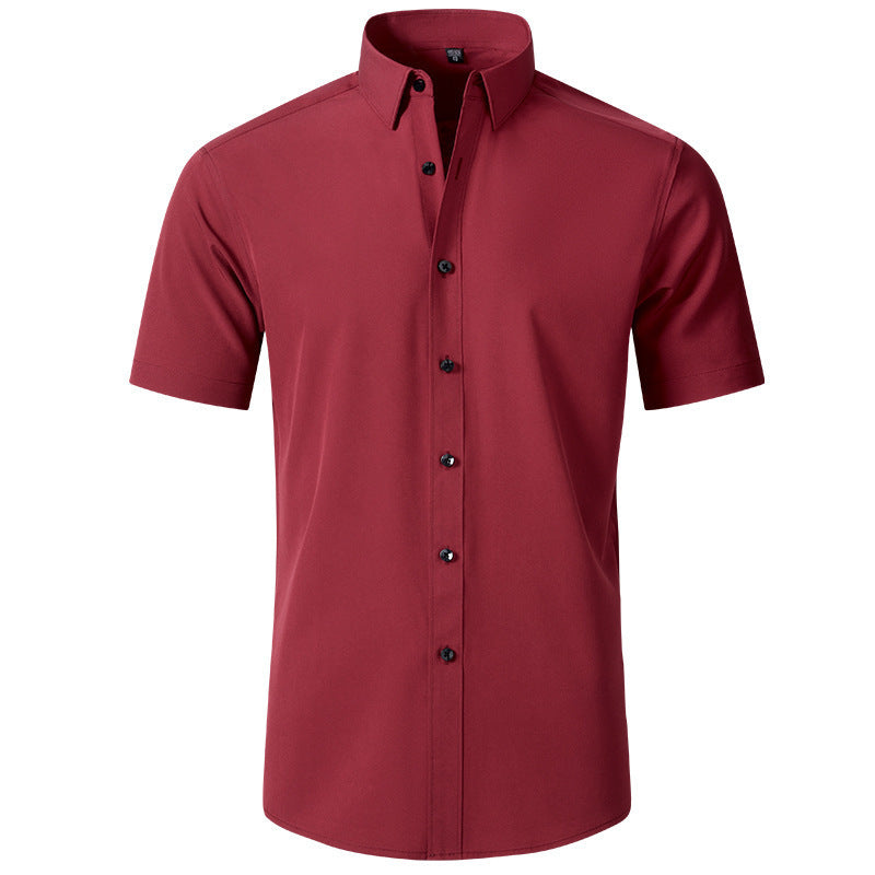 Korean Slim-fit Solid Color Shirt Men's Shirt - souqmart
