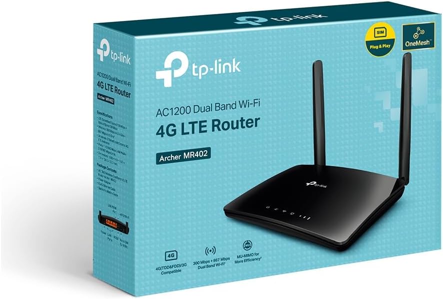 TP-LINK Archer MR402 AC1200 Wireless Dual Band 4G LTE Router
