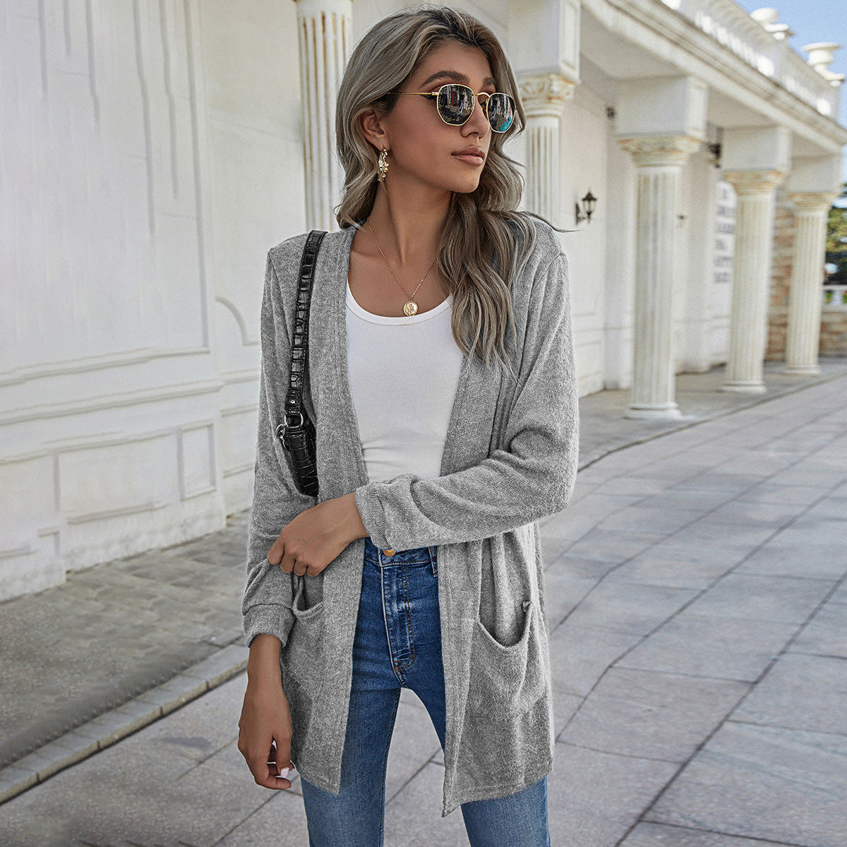 Candy Jacket Sweater Pocket Multicolor