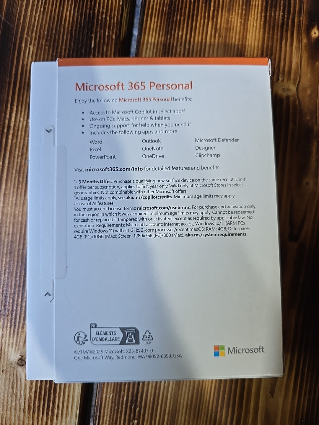 Microsoft Office 365 Personal Edition with 1 Year Subscription New Sealed Box