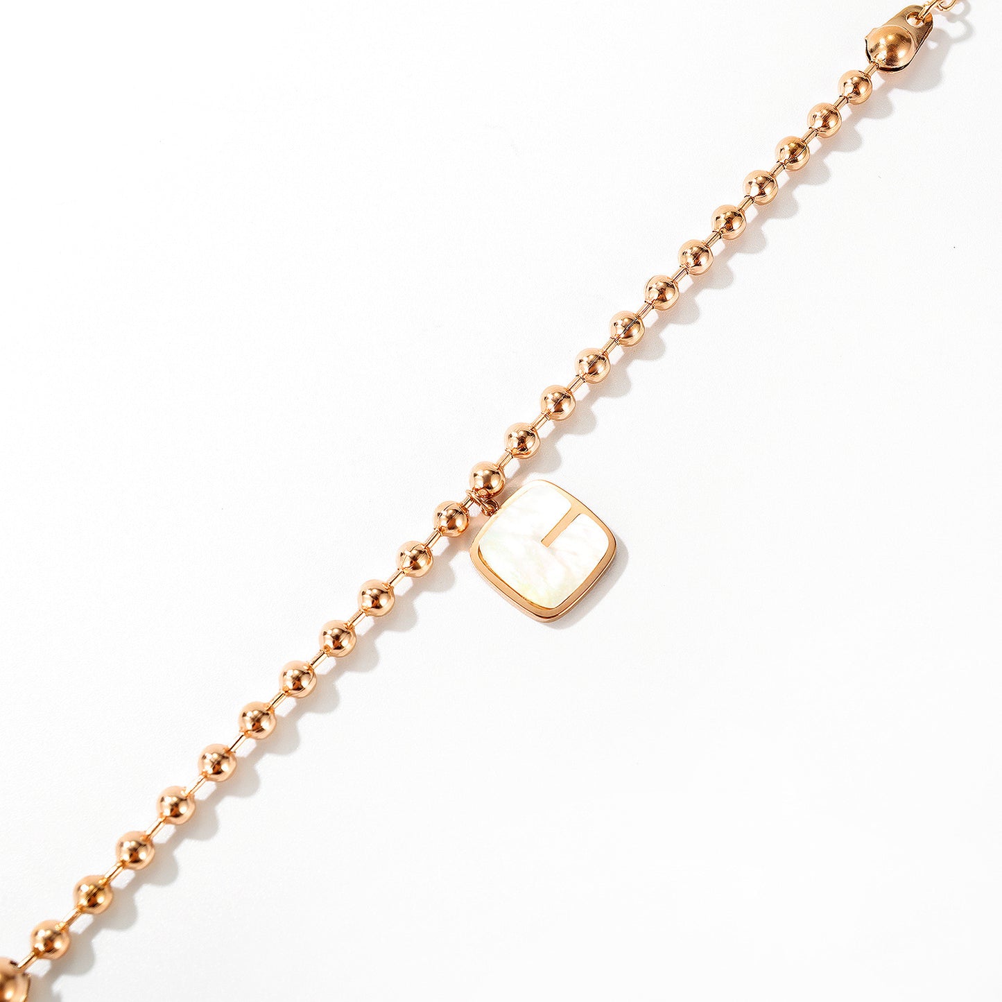 Ladies new round bead titanium steel mother shell