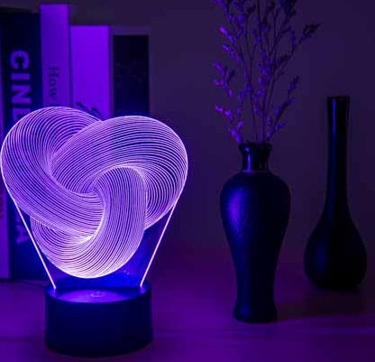 Twist Abstract LED 3D Night Light Touch Colorful Acrylic 3D Table Lamp Decoration Lighting Baby Sleeping Mood Lamp Best Gift - souqmart