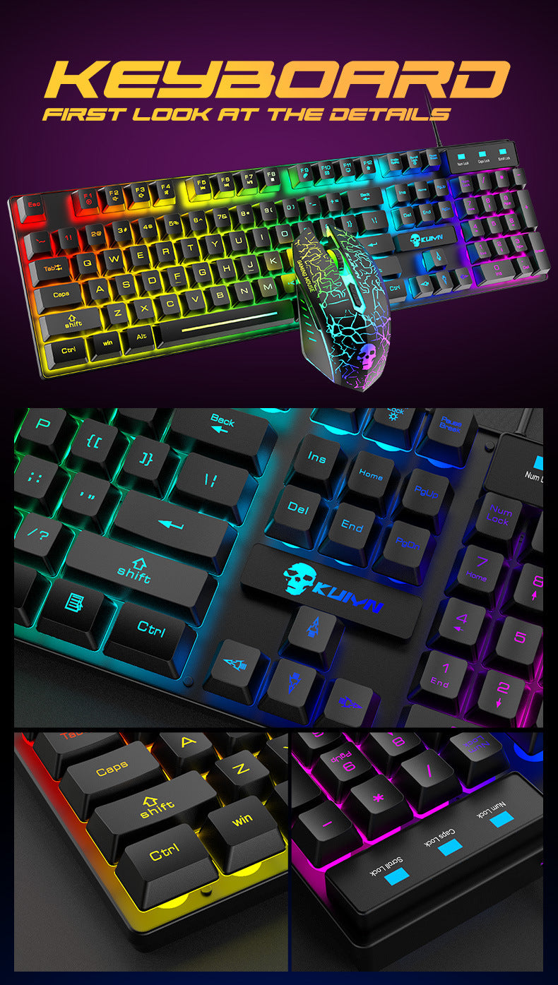 Kuiying T6RGB Luminous Keyboard And Mouse Set - souqmart