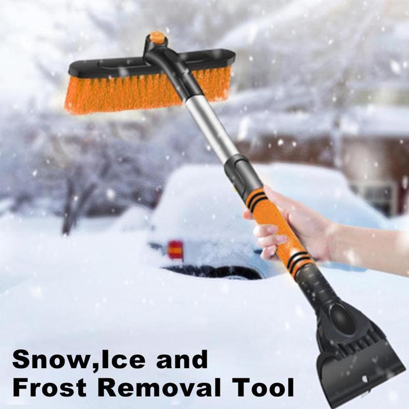 Car Cleaning Brush Ice Scraper Detachable Snow Shovel Brush Dust Remove Brush Auto Windshield Extendable Snow Brush Foam Handle - souqmart