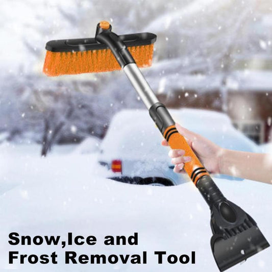 Car Cleaning Brush Ice Scraper Detachable Snow Shovel Brush Dust Remove Brush Auto Windshield Extendable Snow Brush Foam Handle - souqmart