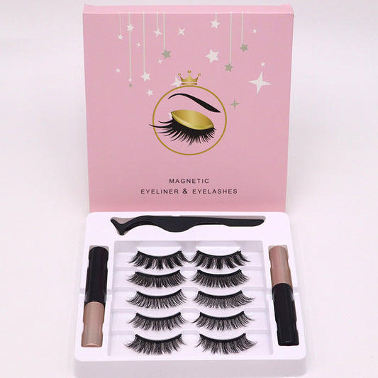Magnetic Eyelashes Eyeliner Set Long Lasting False Mink Waterproof Eye Lashes Extension Reusable Beauty Makeup Tool - souqmart