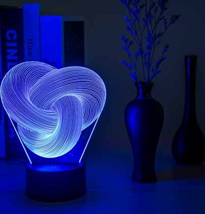 Twist Abstract LED 3D Night Light Touch Colorful Acrylic 3D Table Lamp Decoration Lighting Baby Sleeping Mood Lamp Best Gift - souqmart
