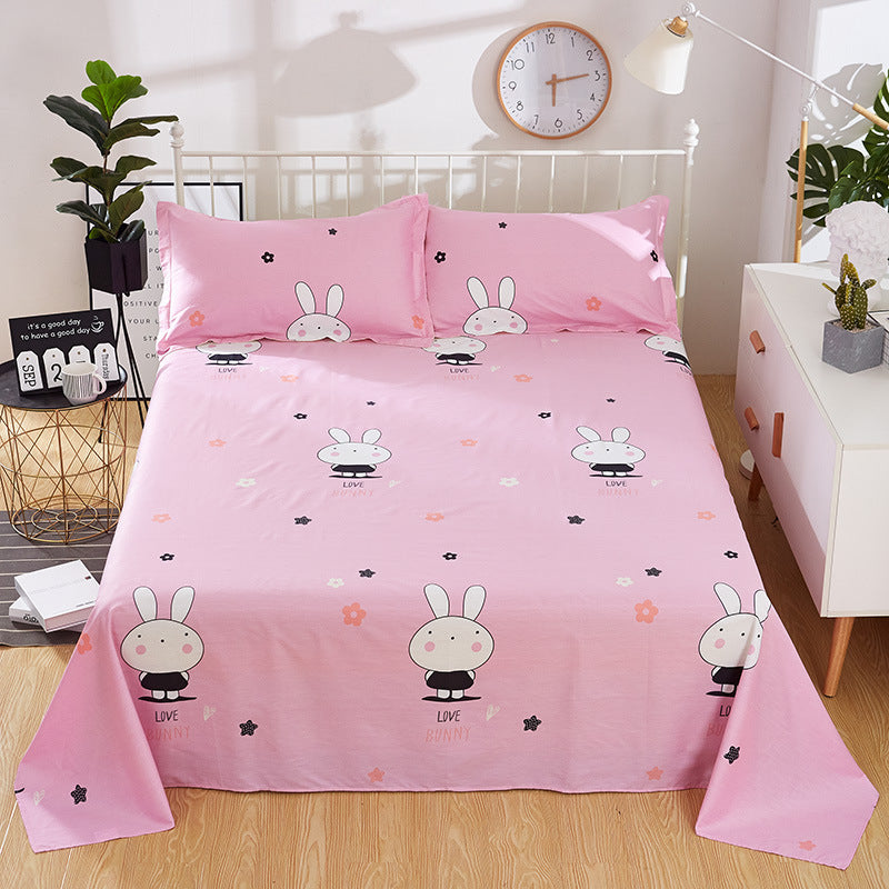 Single Double Bed Cartoon Bed Sheets Single Piece - souqmart