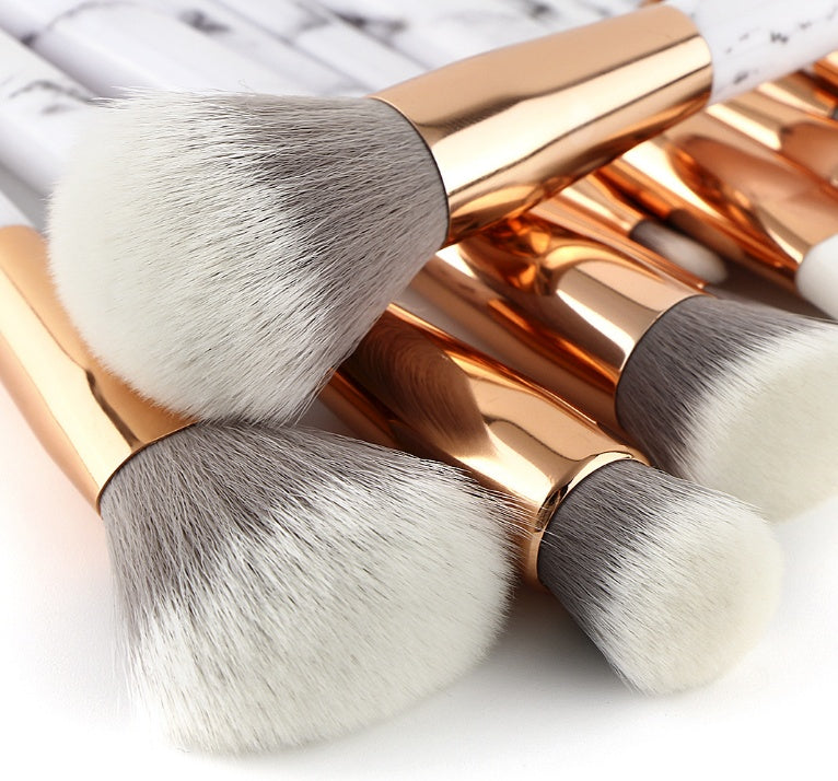 11 sets of marble makeup brush with makeup brush beauty makeup kit 11 makeup brush sets - souqmart