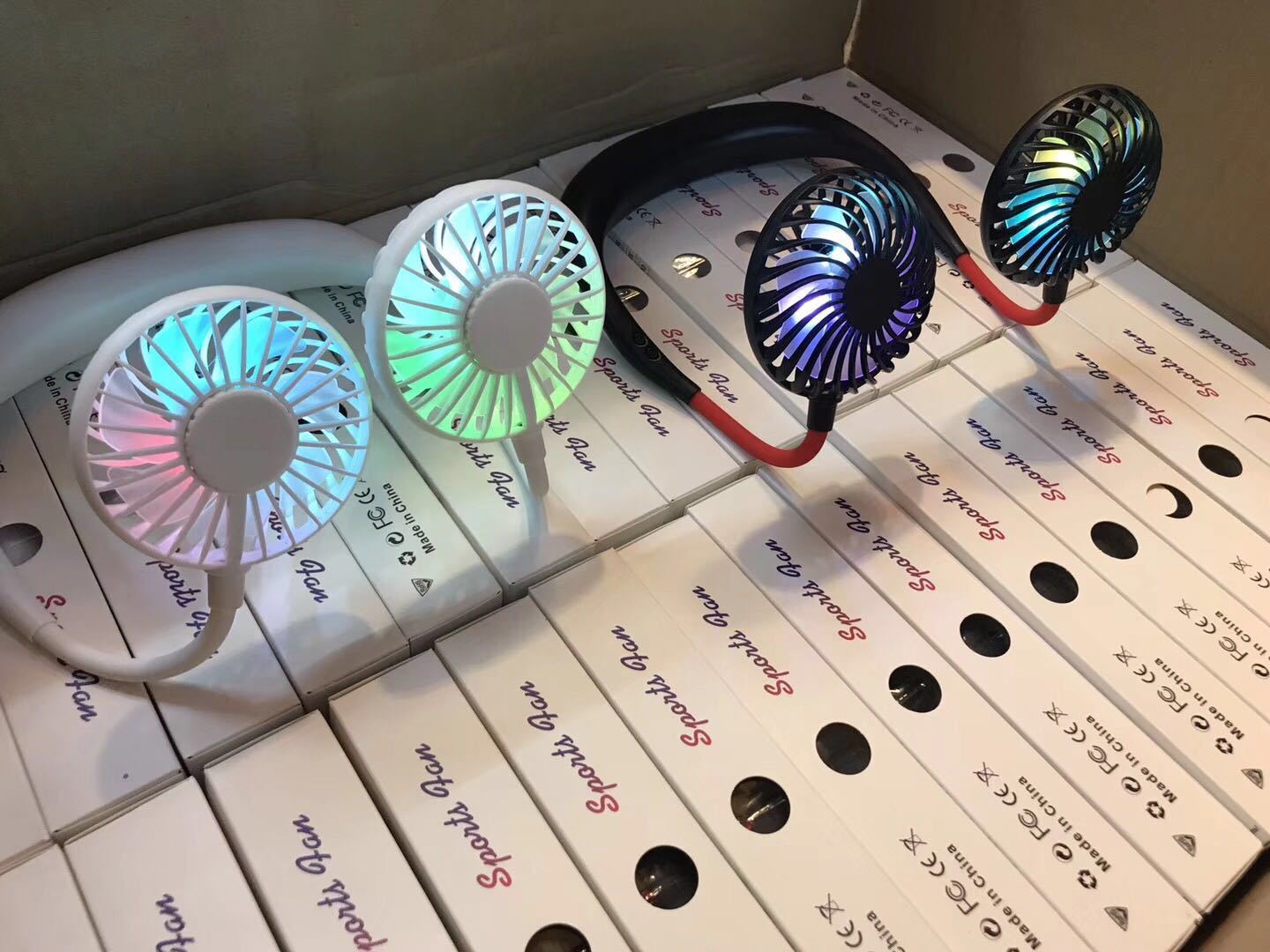 Charging portable lazy fan student desktop fan hanging neck fan - souqmart