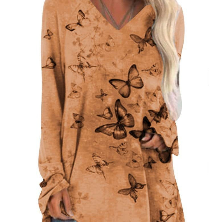 Quality Stitching Long Sleeve V-neck Skirt