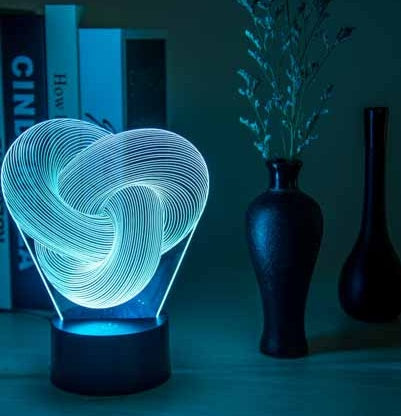 Twist Abstract LED 3D Night Light Touch Colorful Acrylic 3D Table Lamp Decoration Lighting Baby Sleeping Mood Lamp Best Gift - souqmart