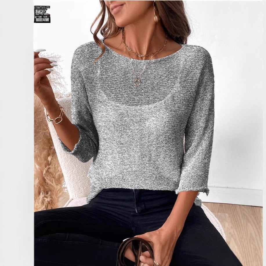 Knitted Thin Spring And Summer New Off-shoulder Women's Overall