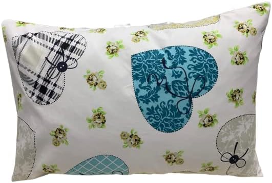 Sleep Well 90 GSM Bedsheet with Pillow Case (Blue & Pink Diamond Design, Single)