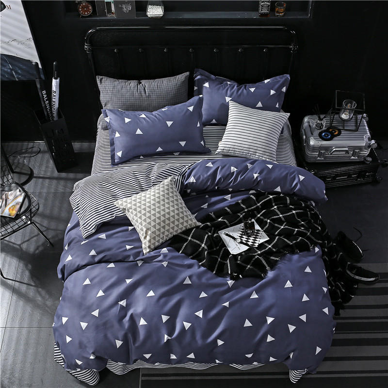 Four-piece Bed Set Blue Night Sky Bed Sheet Quilt Cover Single Double - souqmart