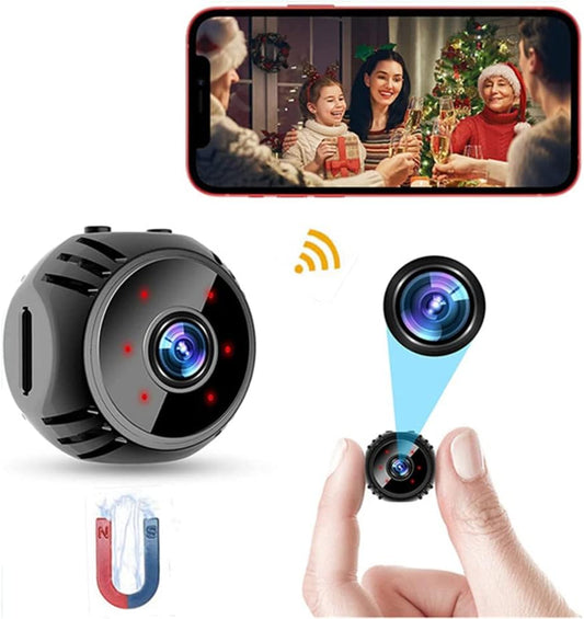 Mini Camera 1080P HD Hidden Camera Portable Small Nanny Cam with Night Vision and Motion Detection - Built-in Battery - Covert Security Camera for Home/Office/Indoor/Outdoor