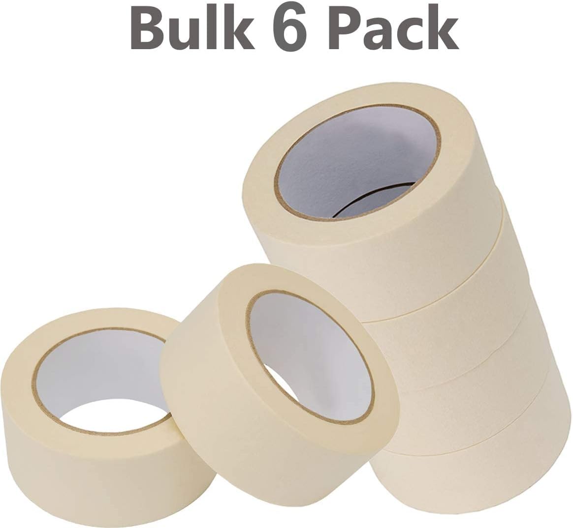 Valuxe Premium Masking Tape, 2 Inch X 20 Yards General Purpose Paper Tape For Painting, Labeling, Marking, Gardening, Packaging, Artworks, Schools, Office, Garage, Factory, Industrial Uses (6)