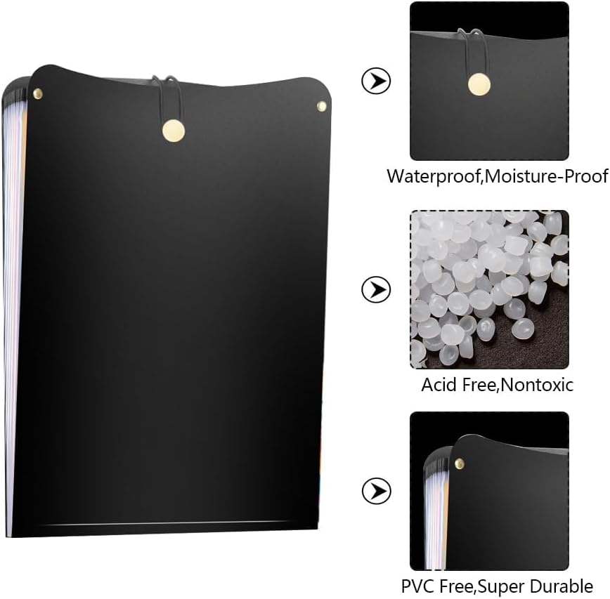 A4 Expanding File Organiser, 26 Pockets Expandable Filling Boxes Documents Organiser, Concertina File Expanding for Filing Folder, Portable Rainbow Files Wallets Plastic Bills Storage Bag (Pink)