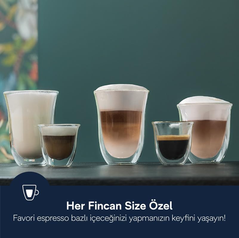 De'Longhi Dedica Arte Espresso Machine - MyLatteArt Milk Foam Nozzle, 15 BAR Pressure, Steel Tamper Included, Beige Gold - Create Perfect Espresso, Cappuccinos, and Latte Art at Home - EC885.BG