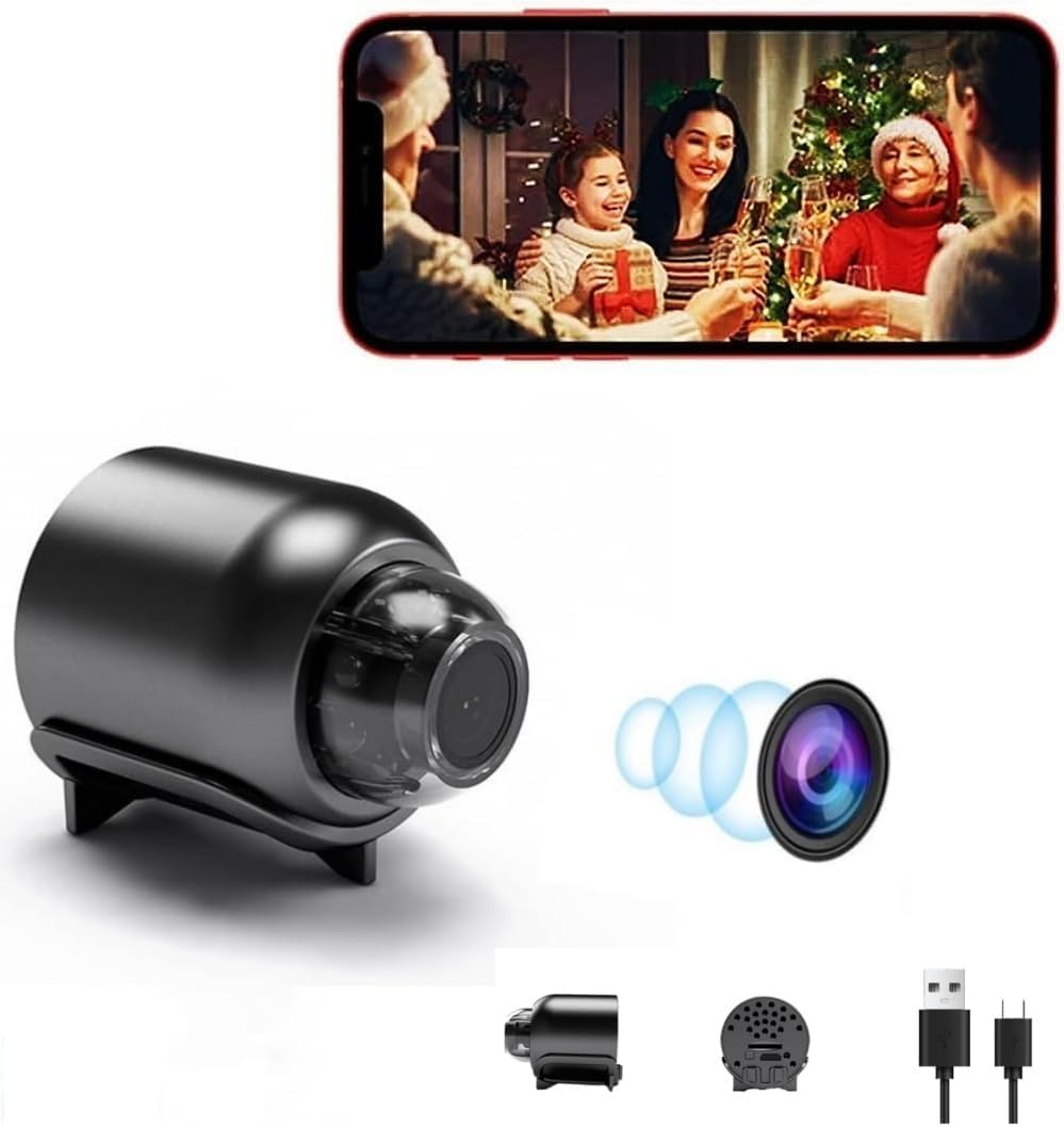 Mini Spy Camera 1080P HD Hidden Camera - Portable Small Nanny Cam with Night Vision - Covert Security Camera for Home/Office/Indoor/Outdoor
