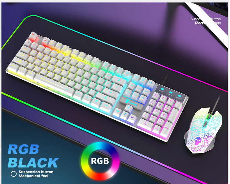 Kuiying T6RGB Luminous Keyboard And Mouse Set - souqmart