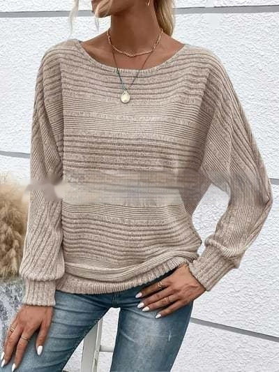 Women's Round Neck Splicing Pullover Top T-shirt