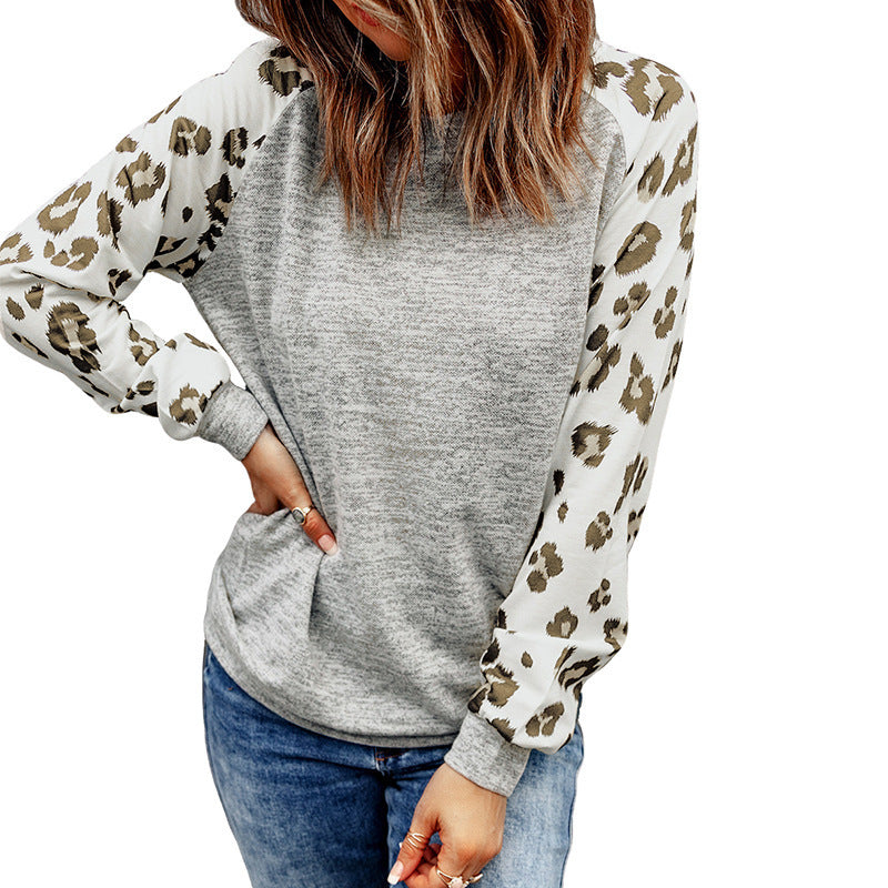 Women's Polyester Leopard Print Sweater
