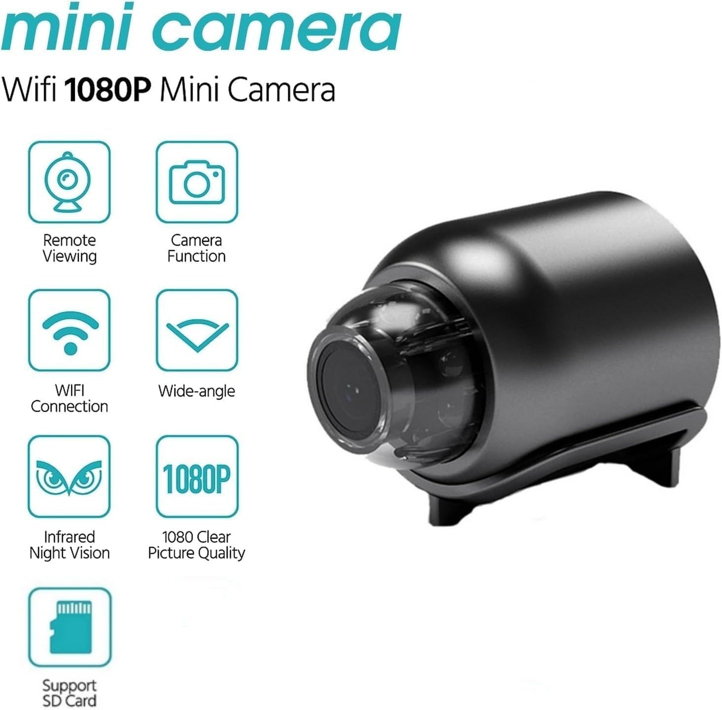 Mini Spy Camera 1080P HD Hidden Camera - Portable Small Nanny Cam with Night Vision - Covert Security Camera for Home/Office/Indoor/Outdoor
