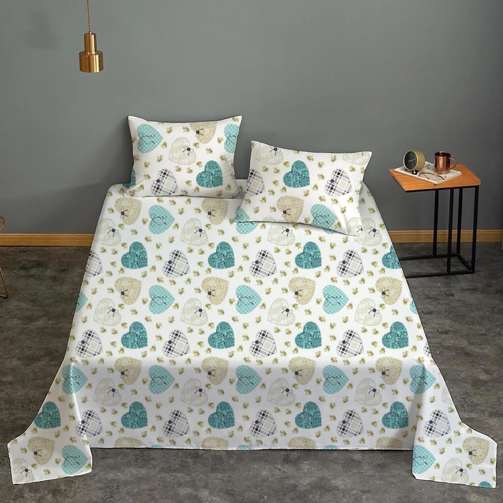Sleep Well 90 GSM Bedsheet with Pillow Case (Blue & Pink Diamond Design, Single)