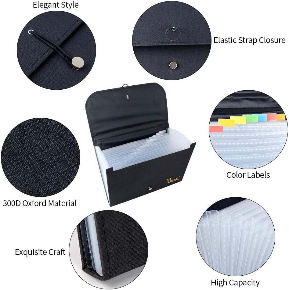 A4 Expanding File Organiser, 26 Pockets Expandable Filling Boxes Documents Organiser, Concertina File Expanding for Filing Folder, Portable Rainbow Files Wallets Plastic Bills Storage Bag (Pink)