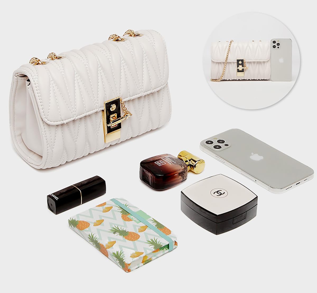 Crossbody Shoulder Bag for Women, PU Leather Shoulder Handbags Women Ladies Chain Wallet Purses