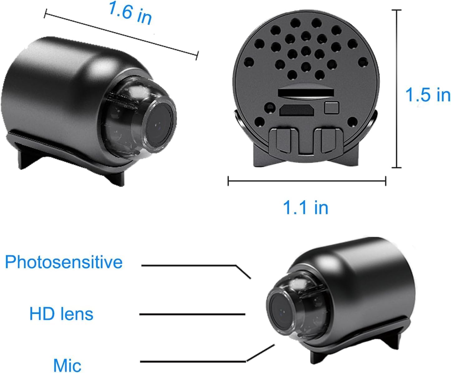 Mini Spy Camera 1080P HD Hidden Camera - Portable Small Nanny Cam with Night Vision - Covert Security Camera for Home/Office/Indoor/Outdoor