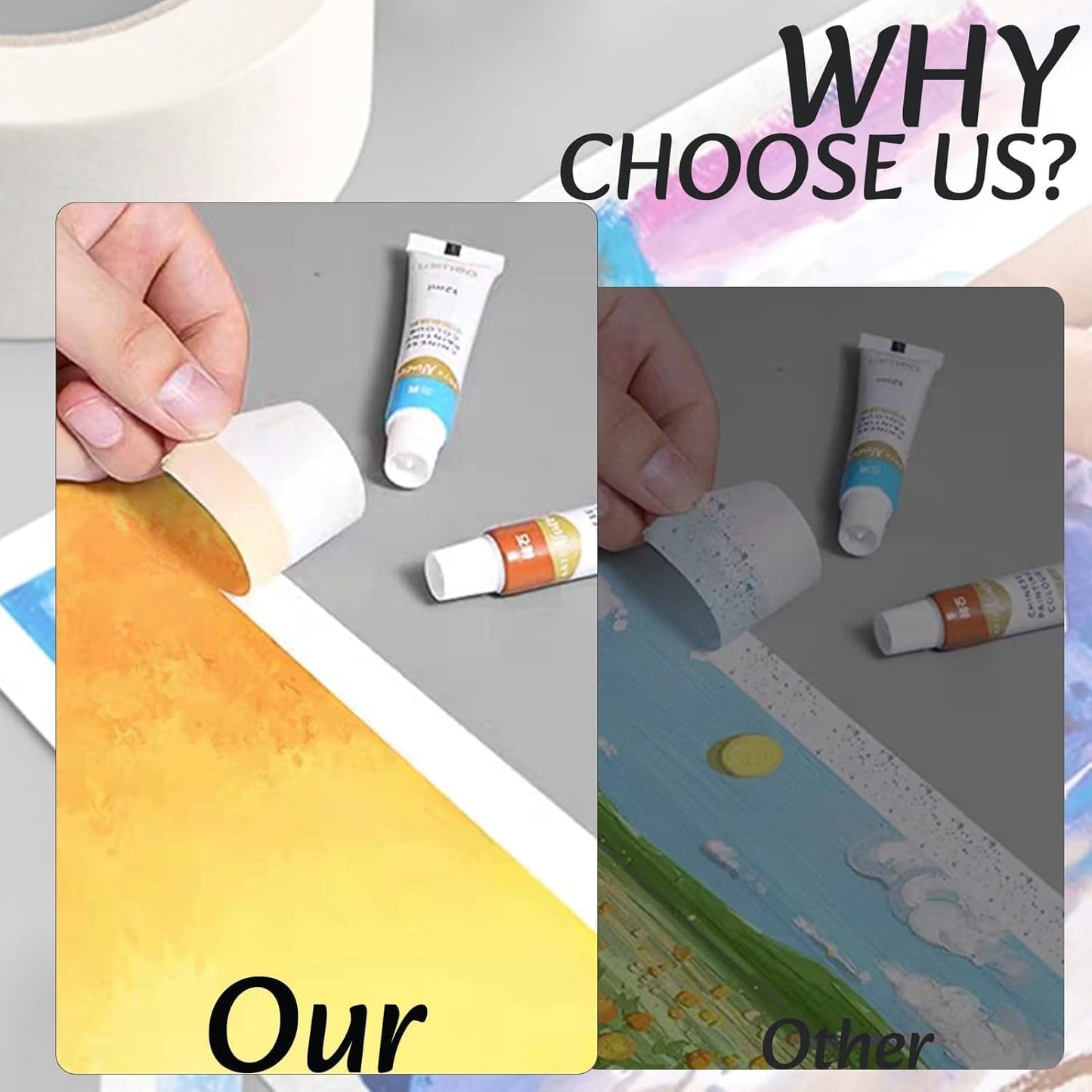 Valuxe Premium Masking Tape, 2 Inch X 20 Yards General Purpose Paper Tape For Painting, Labeling, Marking, Gardening, Packaging, Artworks, Schools, Office, Garage, Factory, Industrial Uses (6)