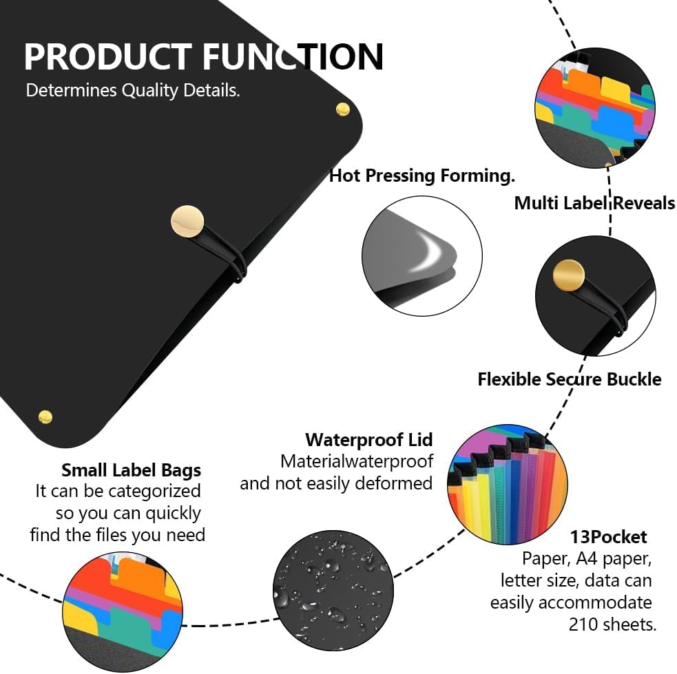 A4 Expanding File Organiser, 26 Pockets Expandable Filling Boxes Documents Organiser, Concertina File Expanding for Filing Folder, Portable Rainbow Files Wallets Plastic Bills Storage Bag (Pink)