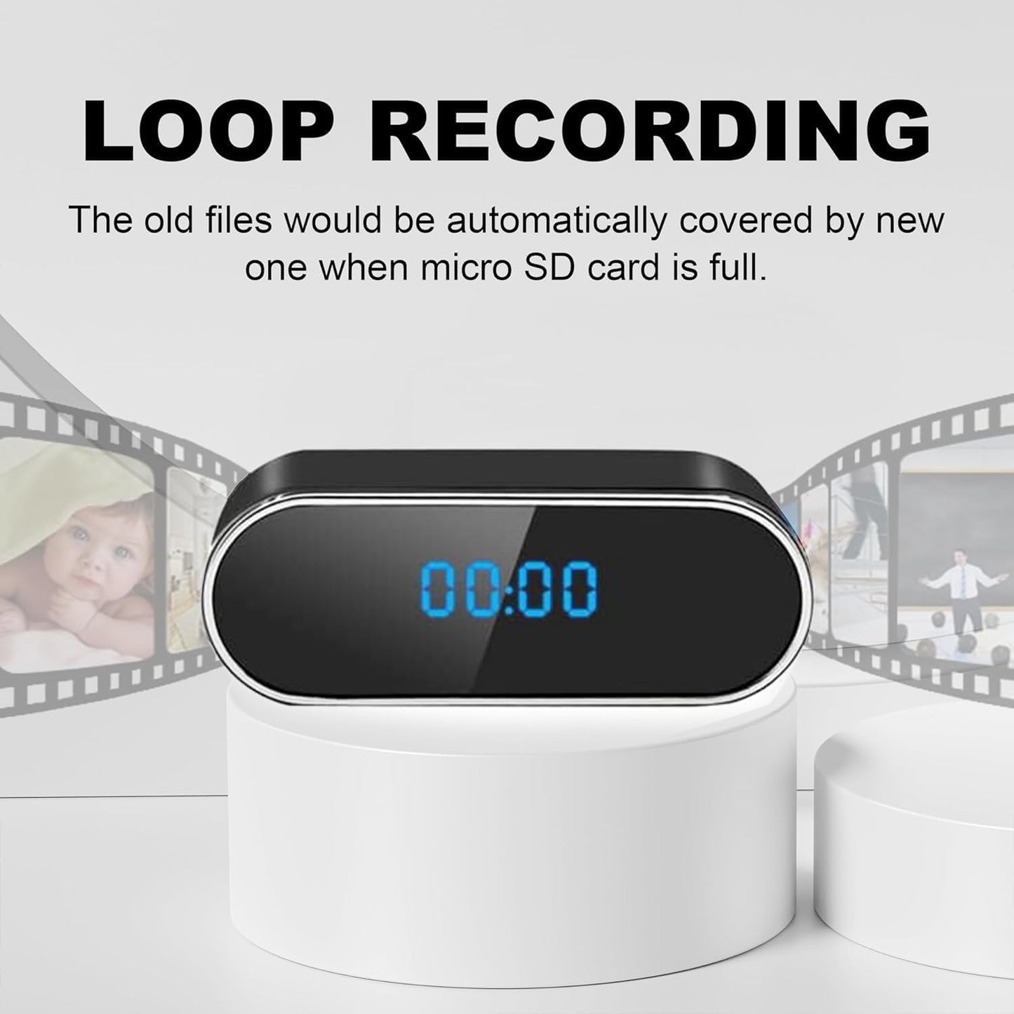 NJINALW - Smart Watch Camera, WiFi HD 1080P Mini Wireless Camera with Night Vision, Motion Detection and Remote Viewing, Nanny Camera for Baby/Elderly/Care