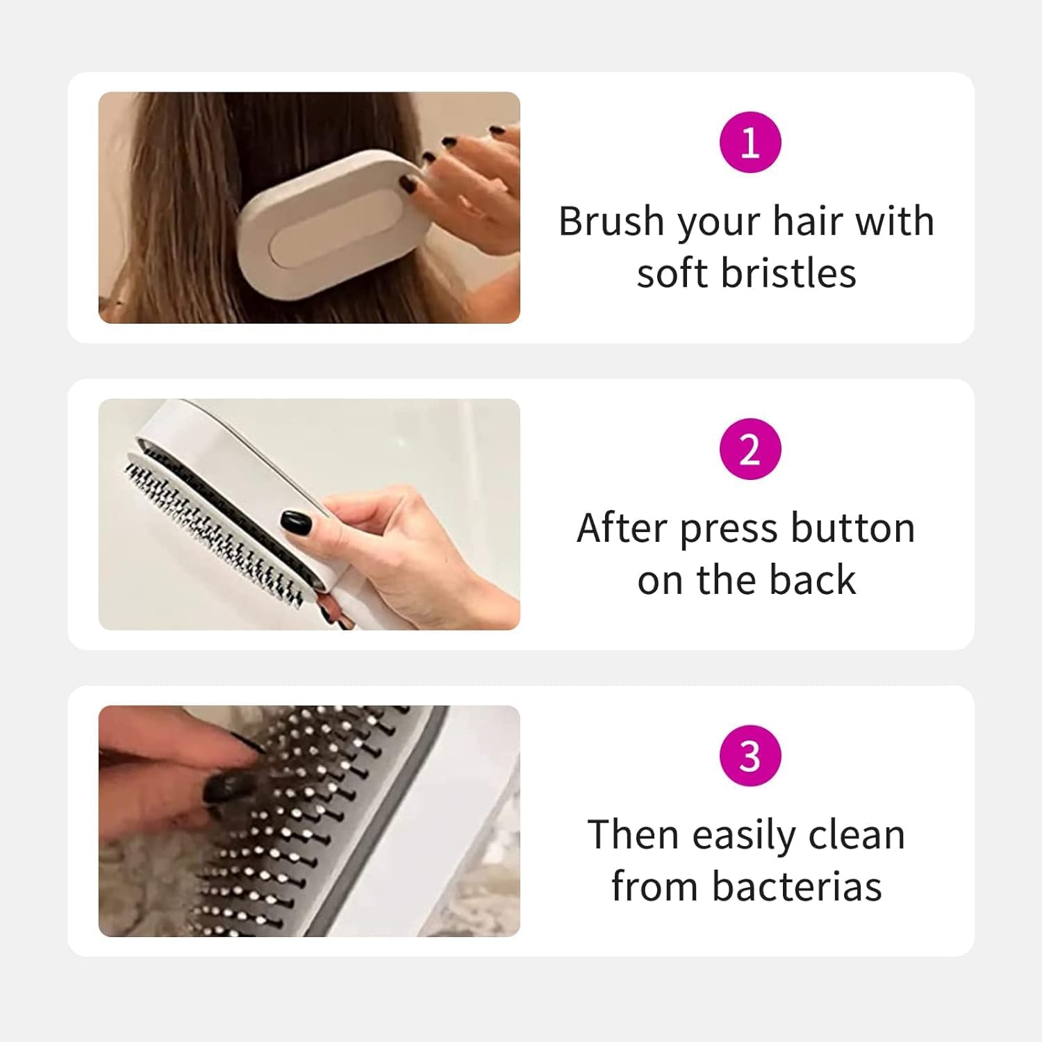 Hair Brush New 3d Air Cushion Brush For Hair Massage, Sleek Hair Brush, Curly Hair Brush, For All Hair-Easy Clean Hair Brush Women & Men Detangling Hair Brush (Purple)