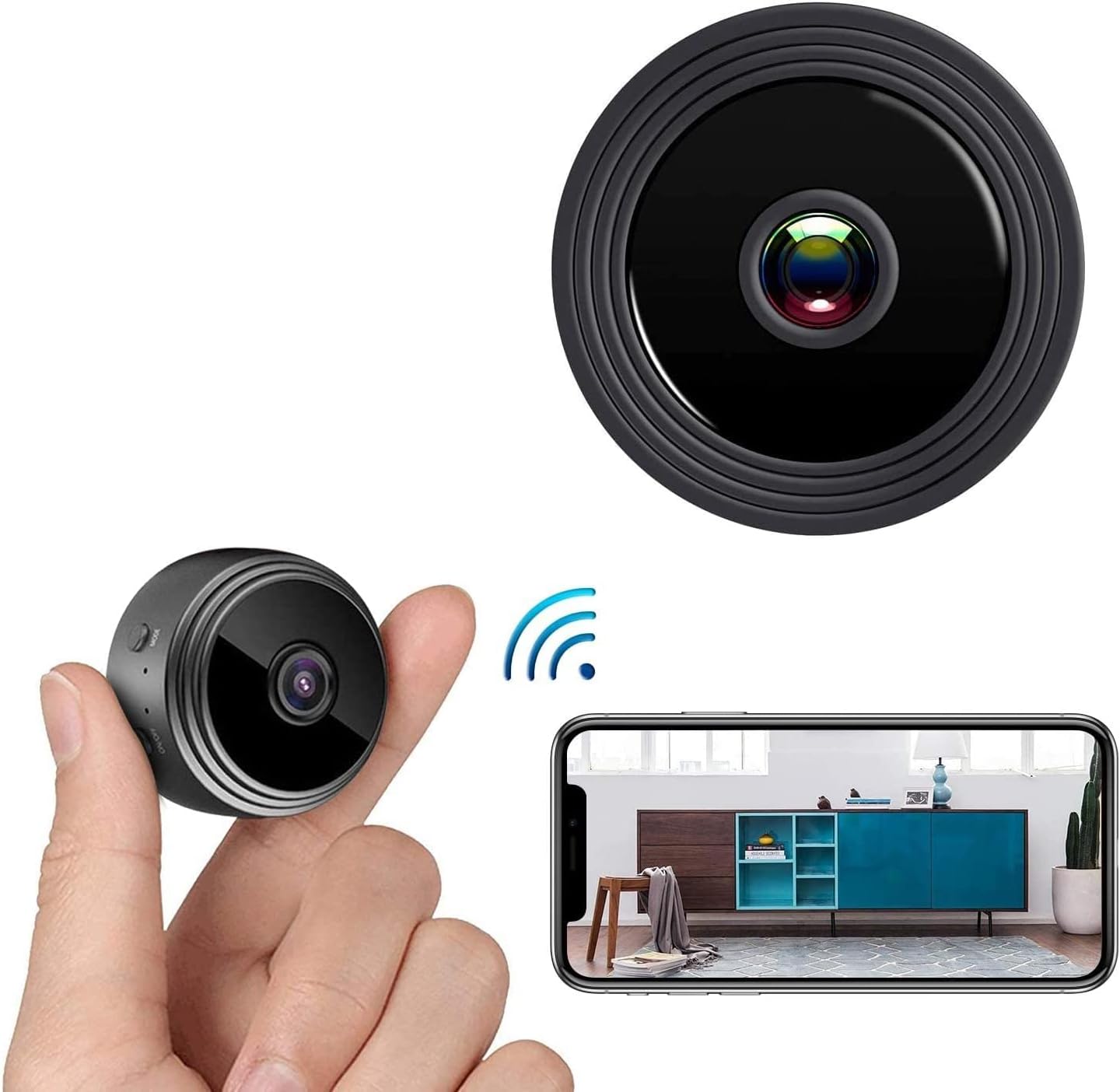 Mini WiFi Hidden Cameras,Wireless Spy Cameras with Video Live Feed, HD 1080P Home Security Cameras, Baby Nanny Cam,Tiny Smart Cameras with Night Vision and Motion Detection.