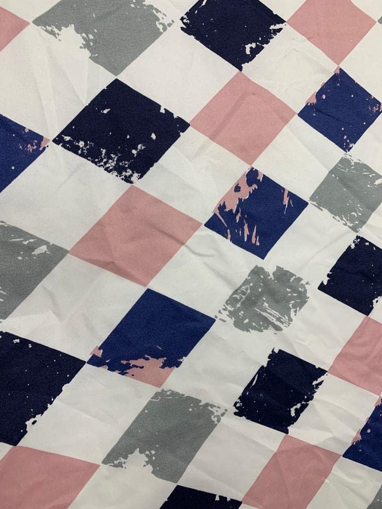 Sleep Well 90 GSM Bedsheet with Pillow Case (Blue & Pink Diamond Design, Single)