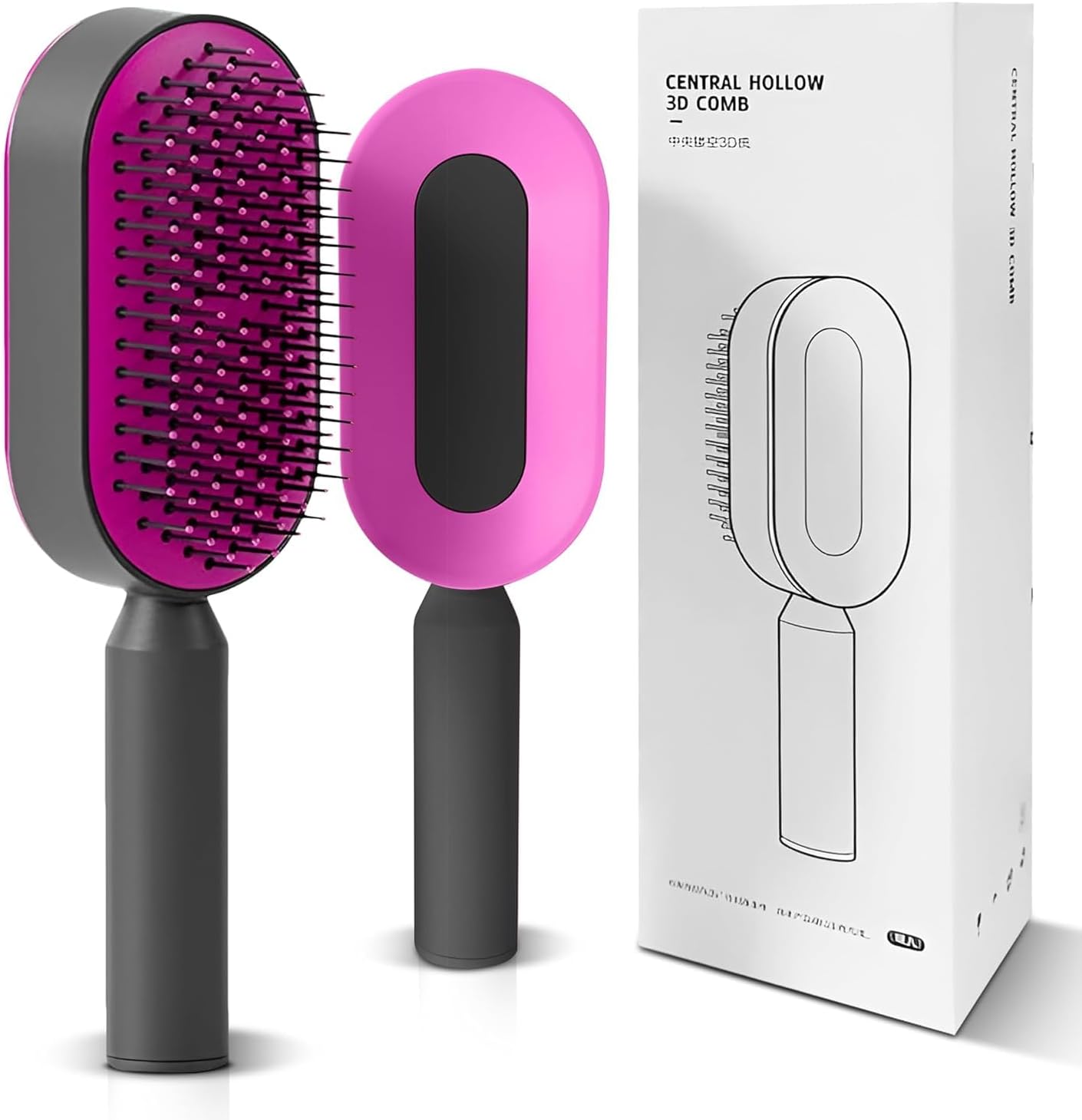 Hair Brush New 3d Air Cushion Brush For Hair Massage, Sleek Hair Brush, Curly Hair Brush, For All Hair-Easy Clean Hair Brush Women & Men Detangling Hair Brush (Purple)