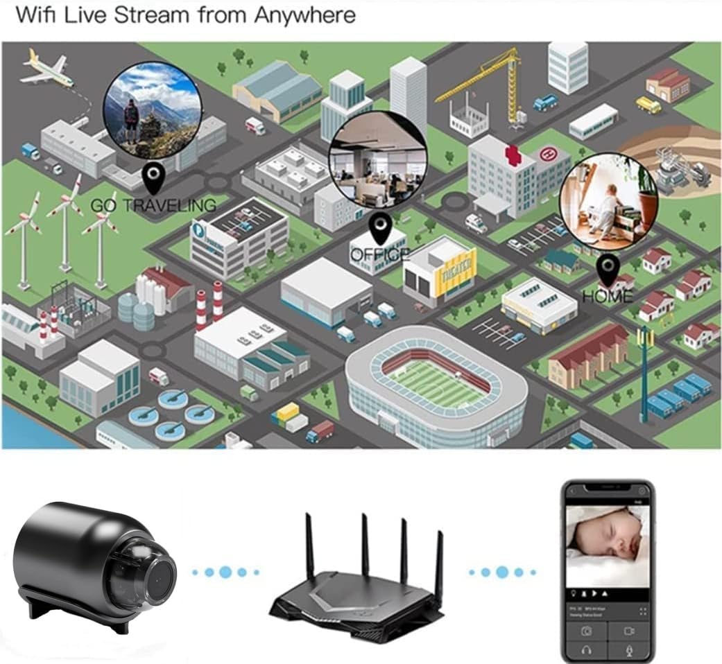 Mini Spy Camera 1080P HD Hidden Camera - Portable Small Nanny Cam with Night Vision - Covert Security Camera for Home/Office/Indoor/Outdoor