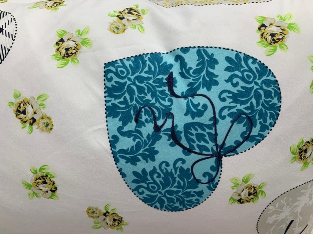 Sleep Well 90 GSM Bedsheet with Pillow Case (Blue & Pink Diamond Design, Single)