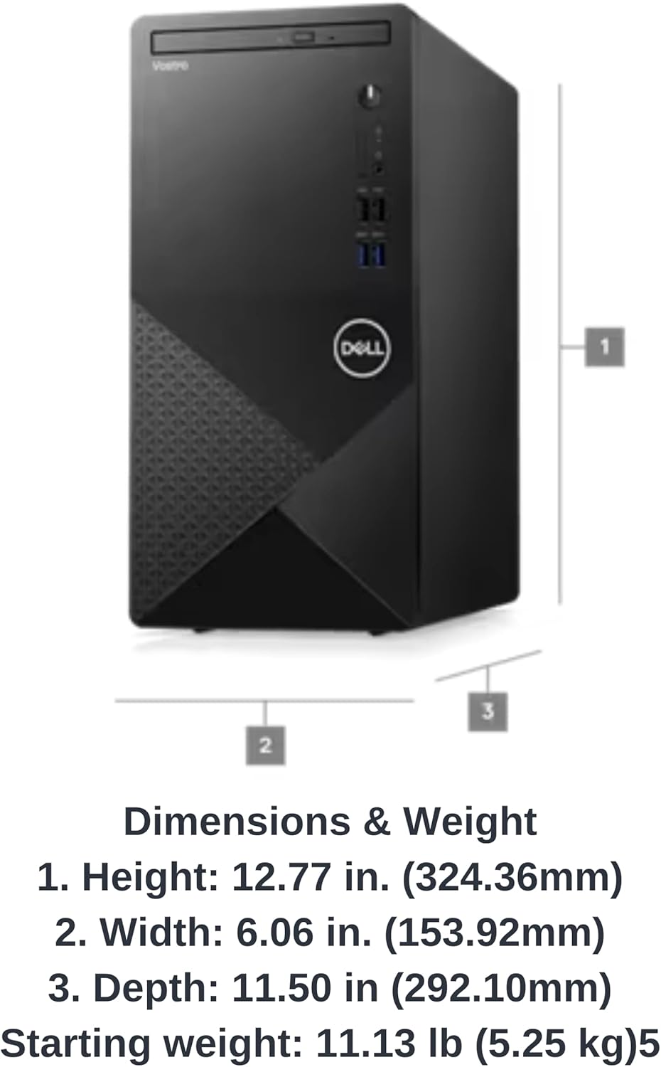 Dell Vostro 3030 Business Desktop (12th Gen Intel Core i7, 32GB RAM, 1 TB  SSD, Windows 11, Black)