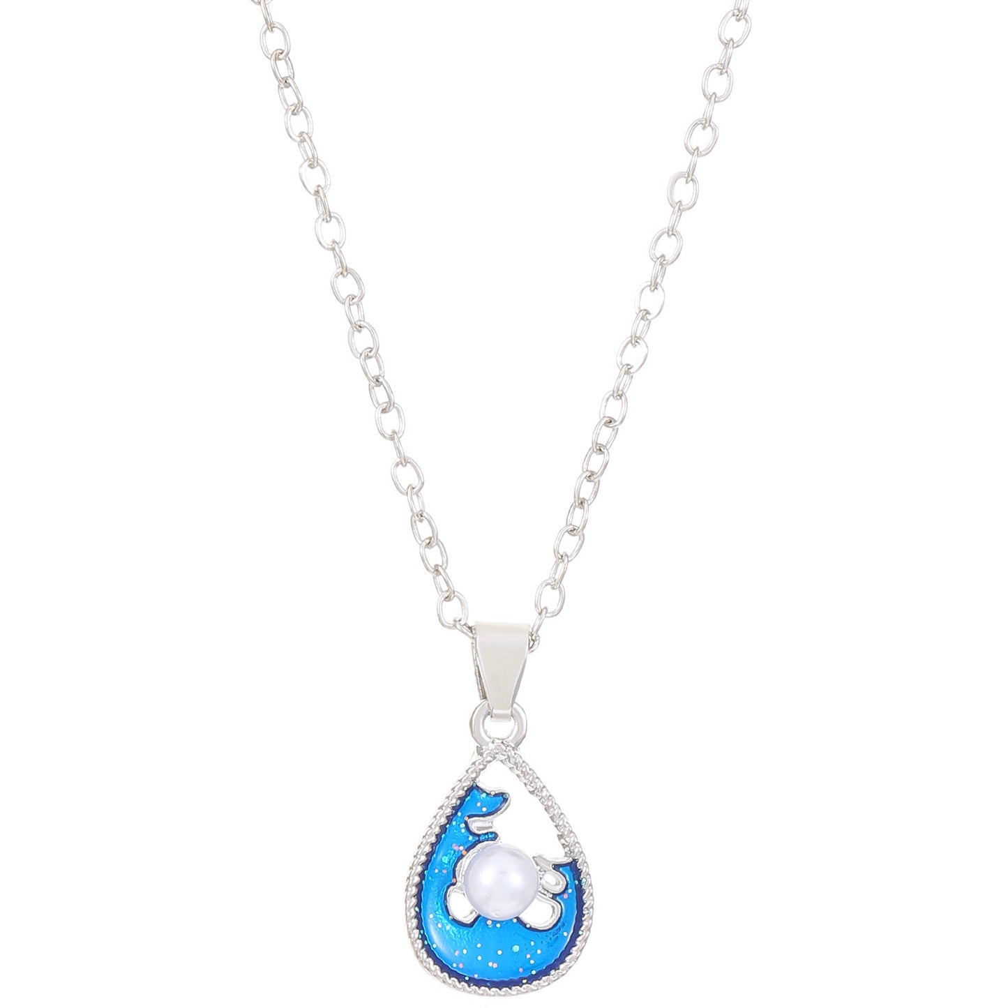 Blue HAILANG Sun Water Drop Pendant Necklace For Women - souqmart