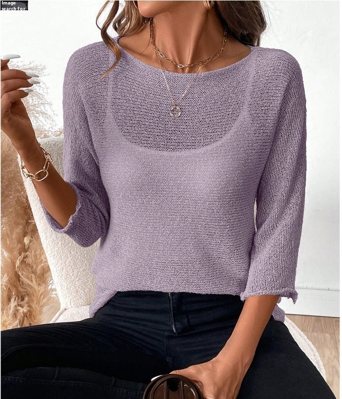 Knitted Thin Spring And Summer New Off-shoulder Women's Overall