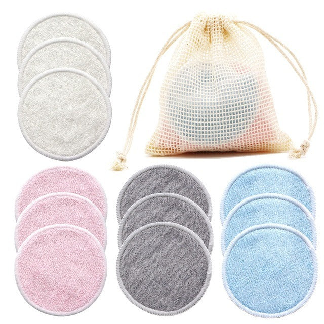 12PC Reusable Cotton Pads Makeup Remover Pads Washable Round - souqmart
