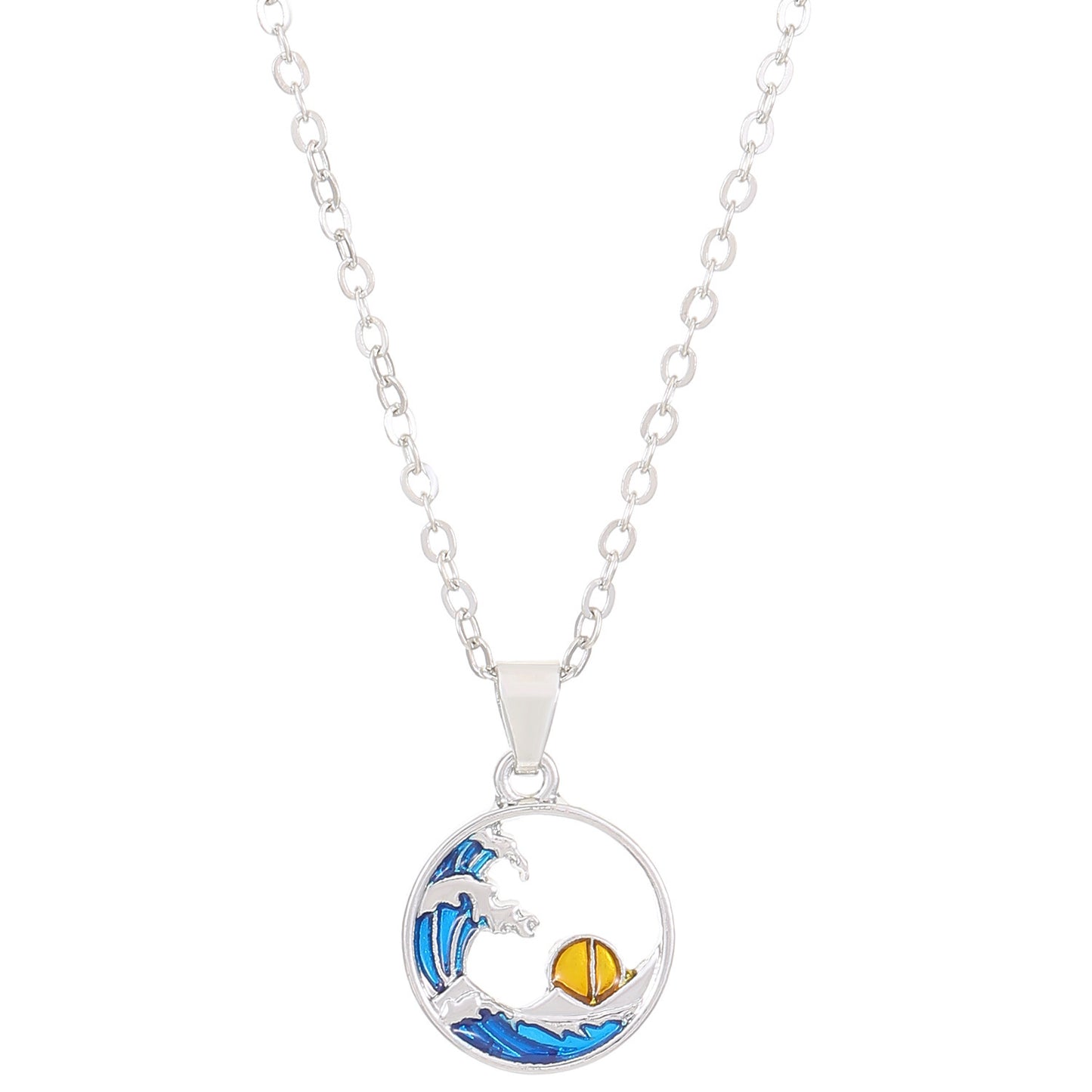 Blue HAILANG Sun Water Drop Pendant Necklace For Women - souqmart