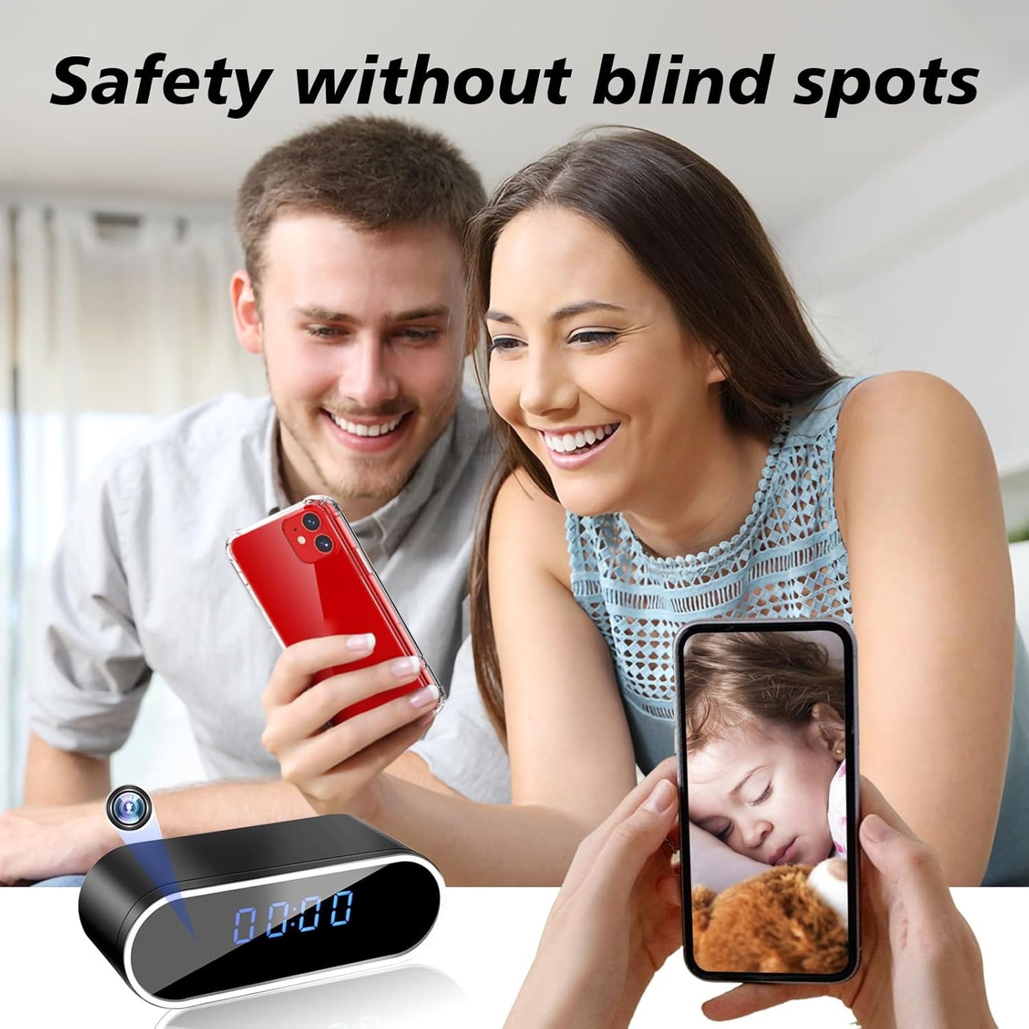 NJINALW - Smart Watch Camera, WiFi HD 1080P Mini Wireless Camera with Night Vision, Motion Detection and Remote Viewing, Nanny Camera for Baby/Elderly/Care