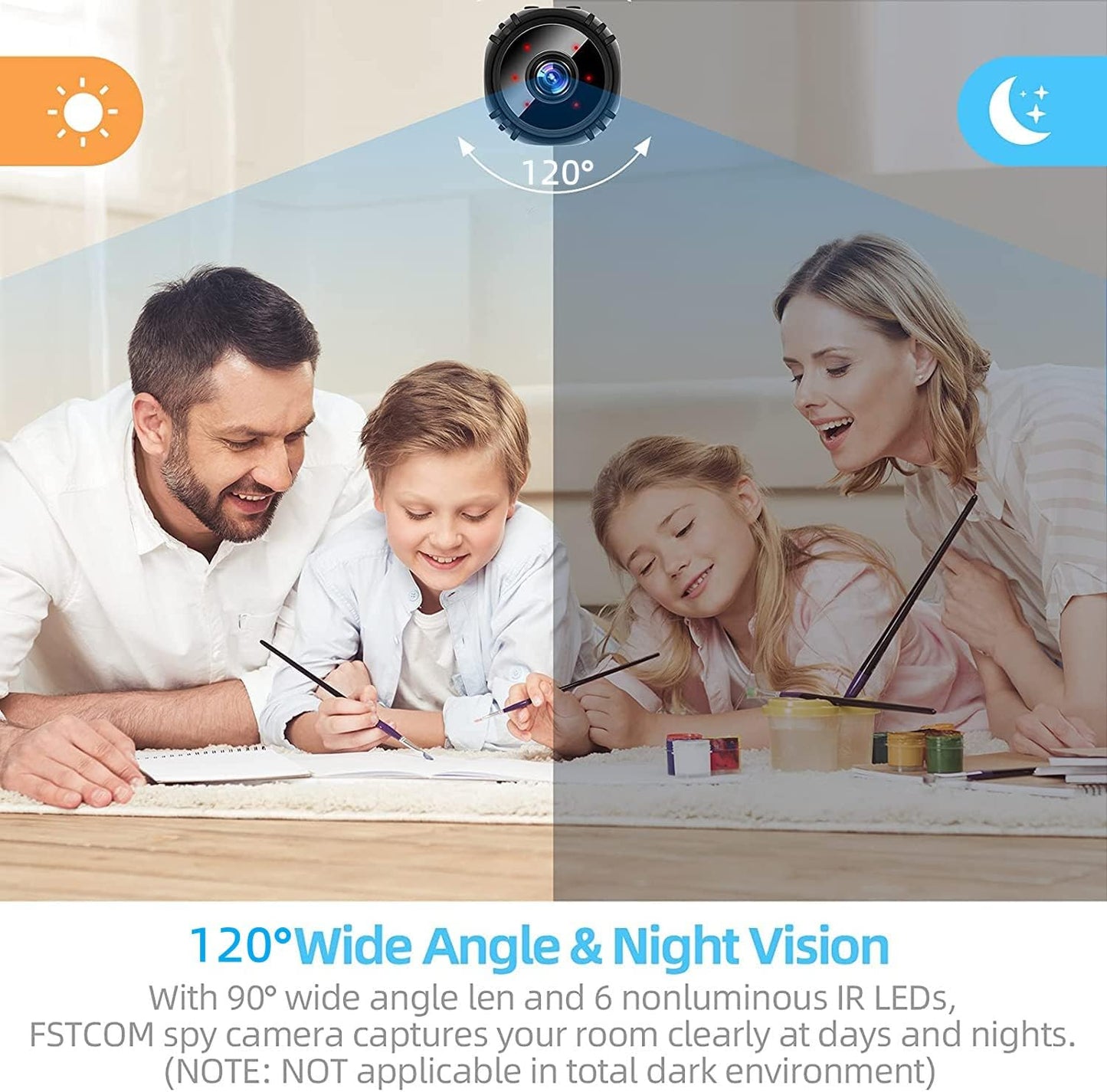 Mini Camera 1080P HD Hidden Camera Portable Small Nanny Cam with Night Vision and Motion Detection - Built-in Battery - Covert Security Camera for Home/Office/Indoor/Outdoor