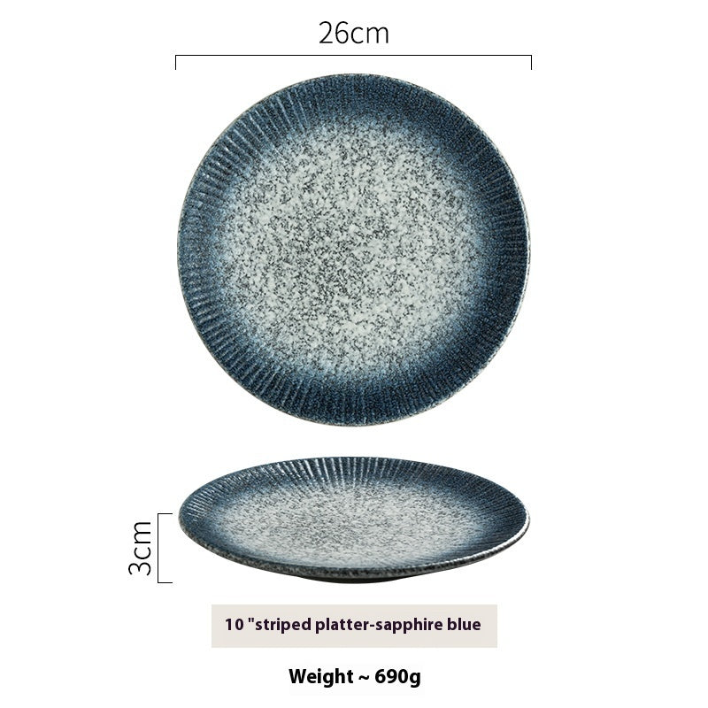 Western Cuisine Steak Stripe Ceramic Dim Sum Plate