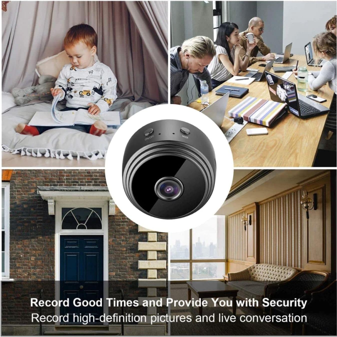 Eazyliv WiFi Mini Magnetic A9 Wireless Spy Hidden HD 1080P Small Portable Round Camera, Indoor Security Camera, Motion Detection, Instant Notifications Night Vision Camera (Camera & 64GB Card)